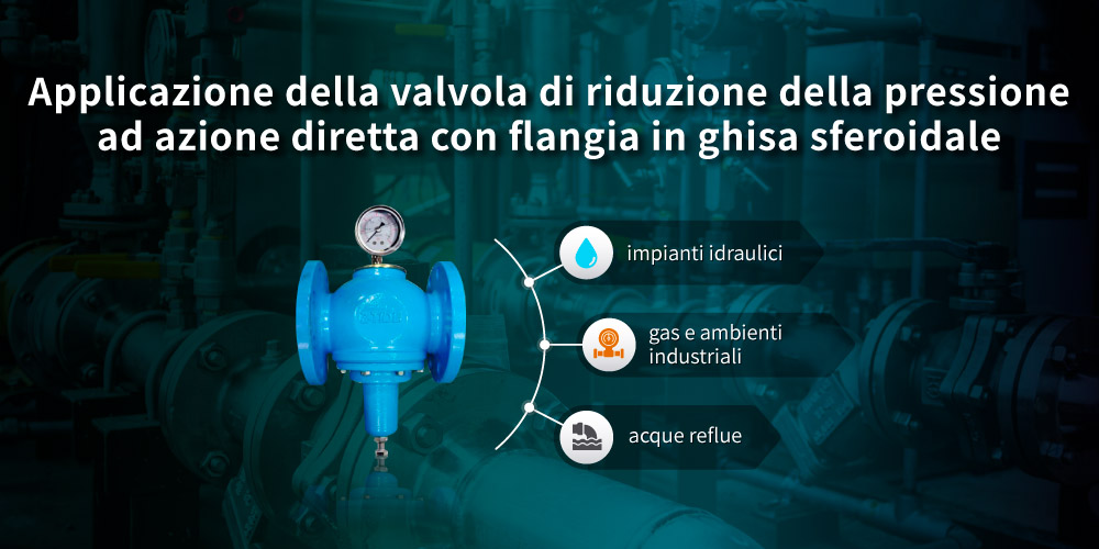 Applicazioni della valvola riduttrice di pressione ad azione diretta in ghisa sferoidale con connessione flangiata Applicazioni della valvola riduttrice di pressione ad azione diretta Z-Tide in ghisa sferoidale con connessione flangiata
