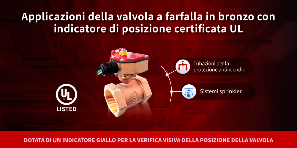 Applicazioni della valvola a farfalla in bronzo con indicatore di posizione certificata UL Applicazioni della valvola a farfalla in bronzo con indicatore di posizione certificata UL Hants
