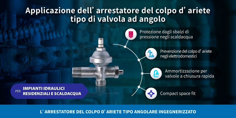 Applicazioni dell’ammortizzatore del colpo d’ariete tipo di valvola ad angolo Applicazioni dell’ammortizzatore del colpo d’ariete tipo di valvola ad angolo Z-Tide